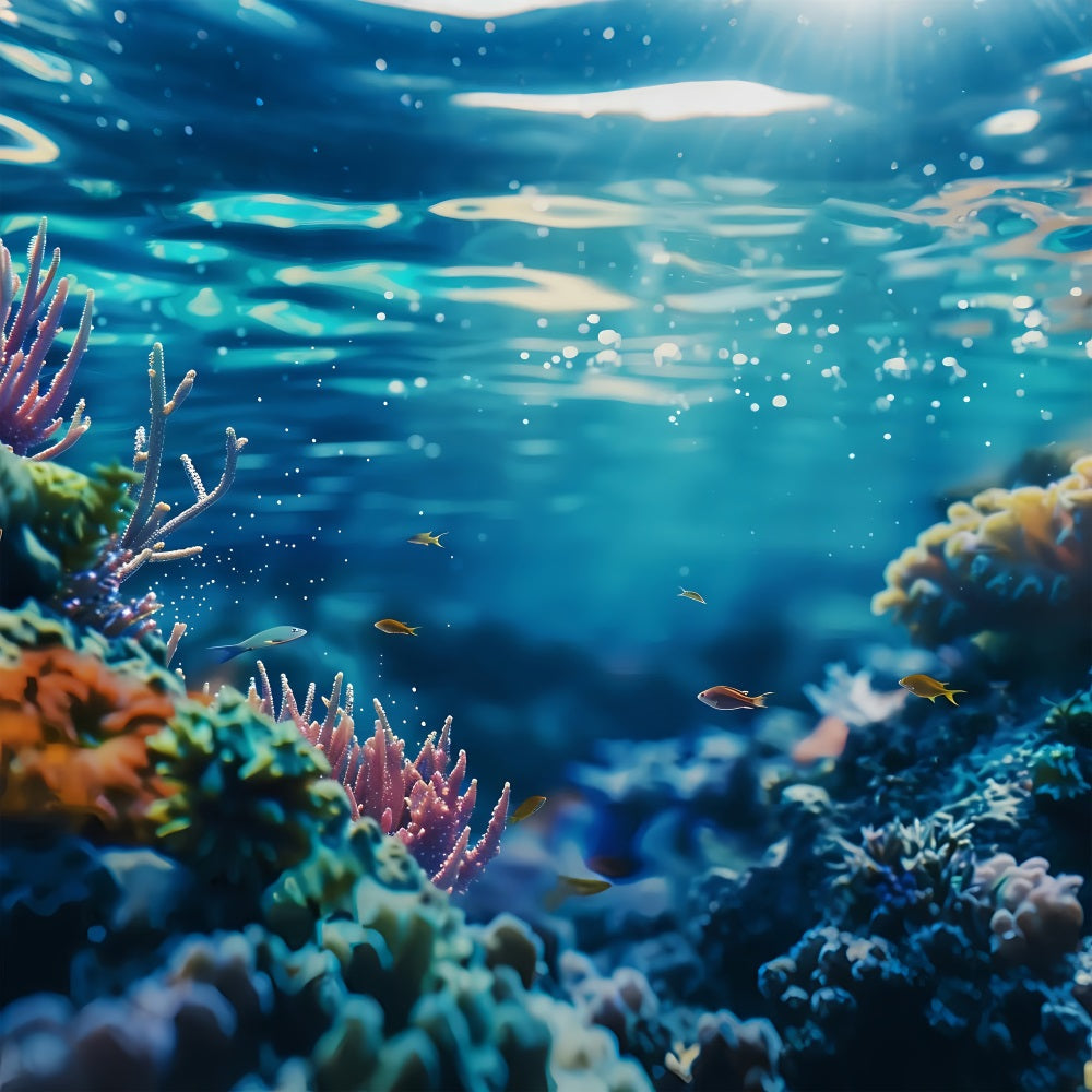 Meerjungfrau Thema Hintergrund Lebendige Unterwasser Korallenriff Hintergrund BRP12-69