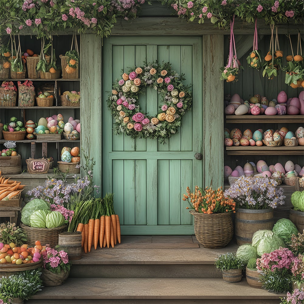 Hintergrund Ostern Frisches Gemüse Floral Frühling Veranda Backdrop BRP12-735
