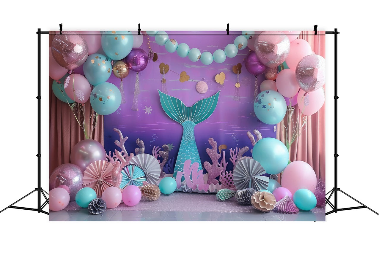 Meerjungfrau Party Backdrop Fantasy Ballon Dekor Backdrop BRP12-79