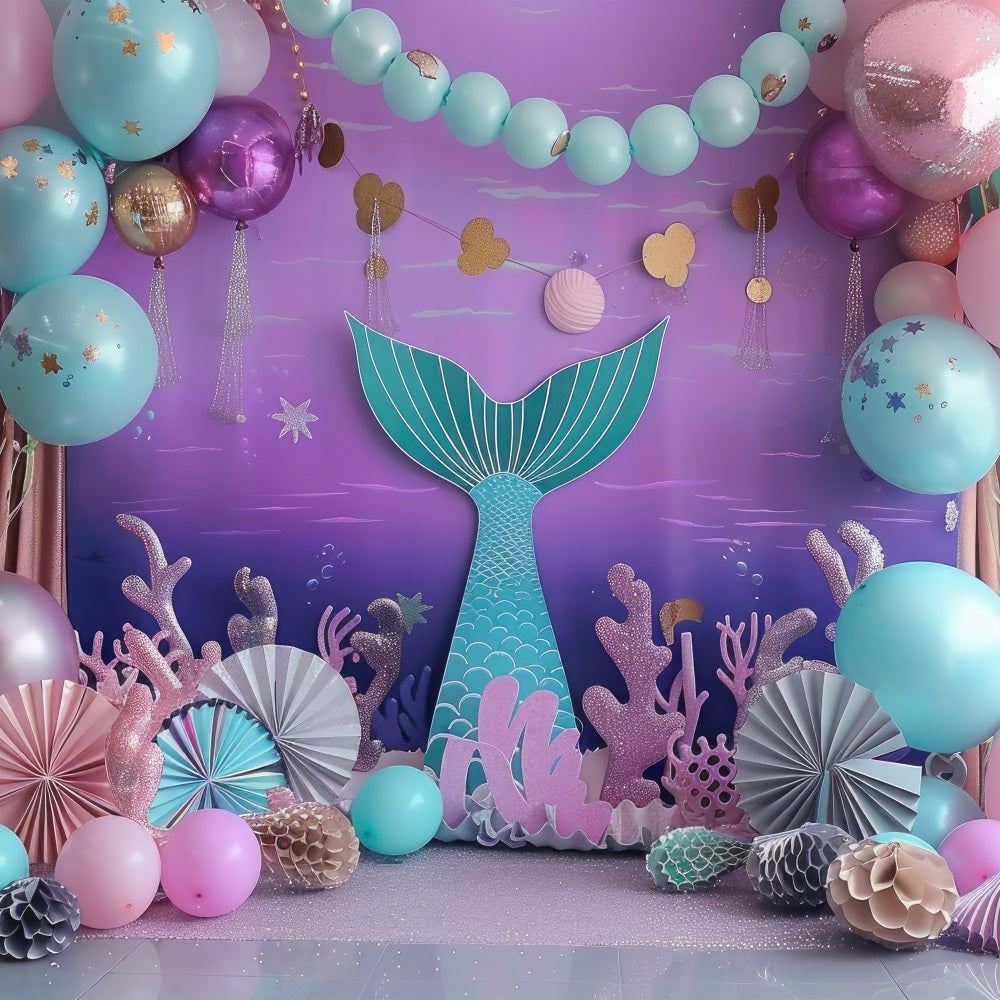 Meerjungfrau Party Backdrop Fantasy Ballon Dekor Backdrop BRP12-79