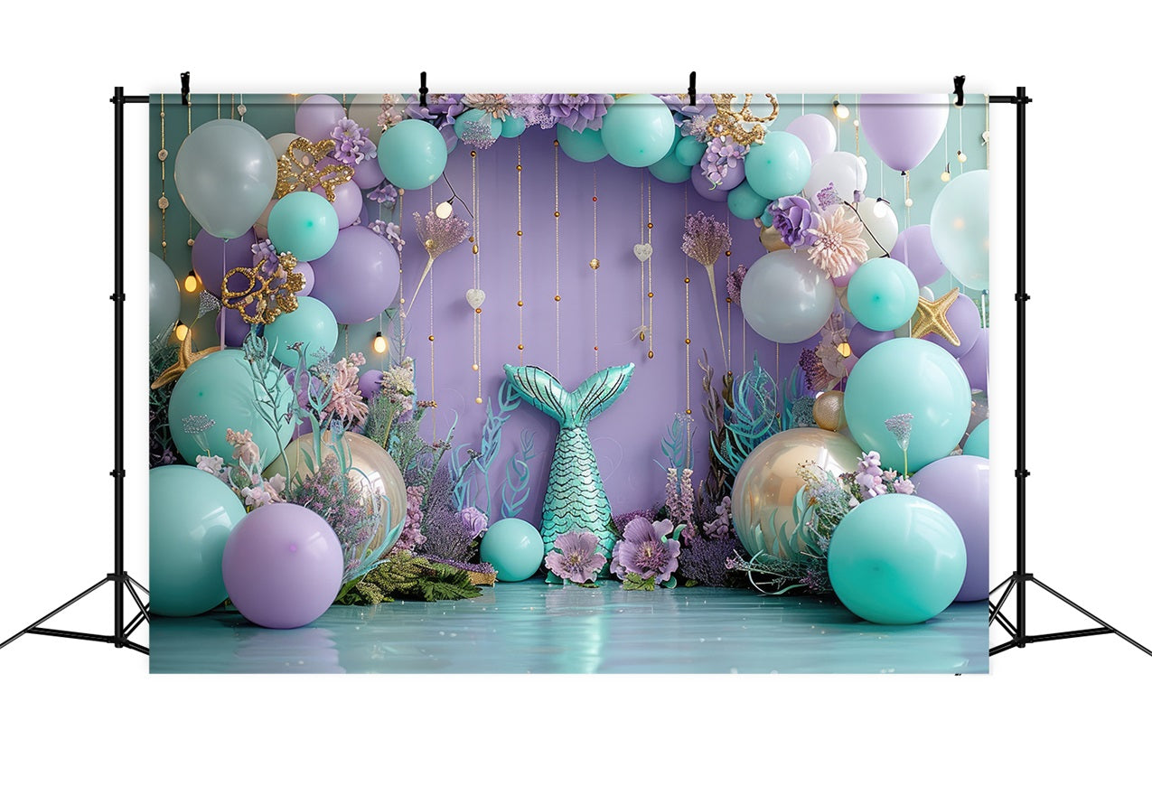Meerjungfrau Thema Backdrop Ozean Party Bogen Ballon Backdrop BRP12-82