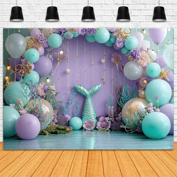 Meerjungfrau Thema Backdrop Ozean Party Bogen Ballon Backdrop BRP12-82