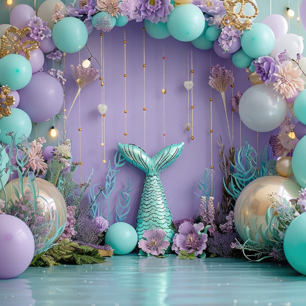 Meerjungfrau Thema Backdrop Ozean Party Bogen Ballon Backdrop BRP12-82