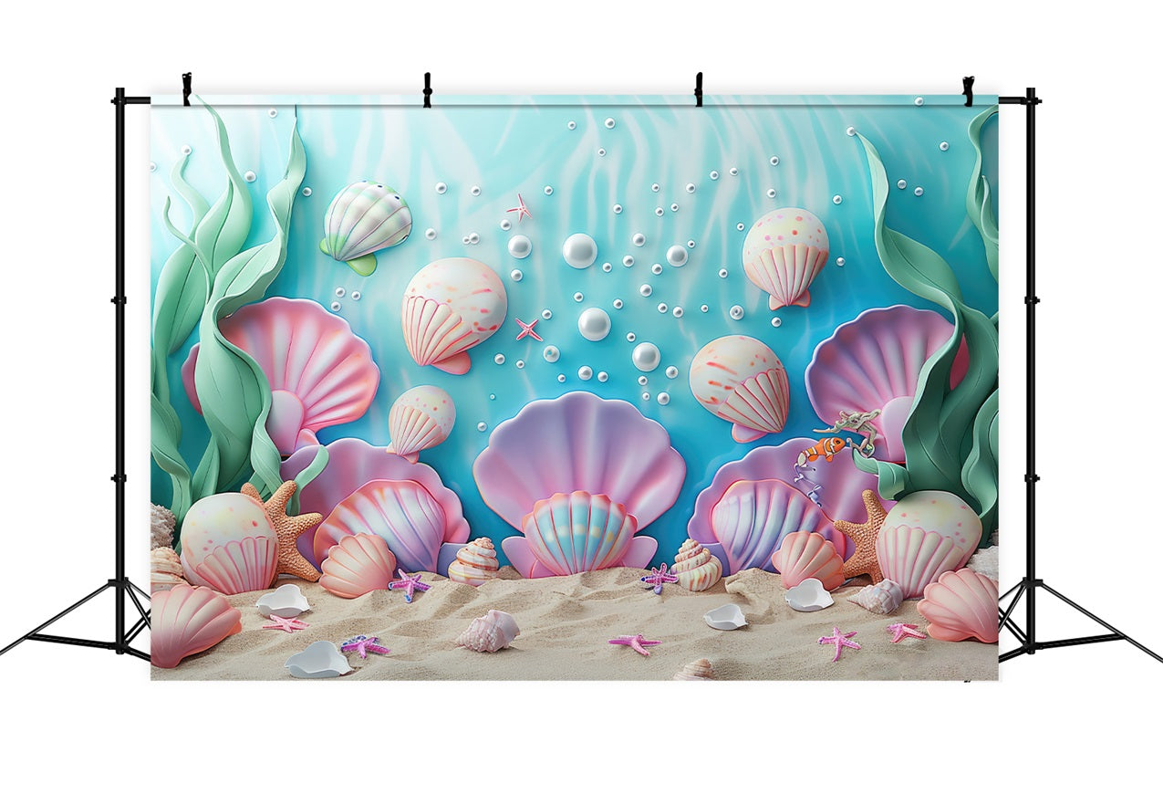 Backdrop Meerjungfrau Fantasy Muschelparadies Unterwasser Backdrop BRP12-84