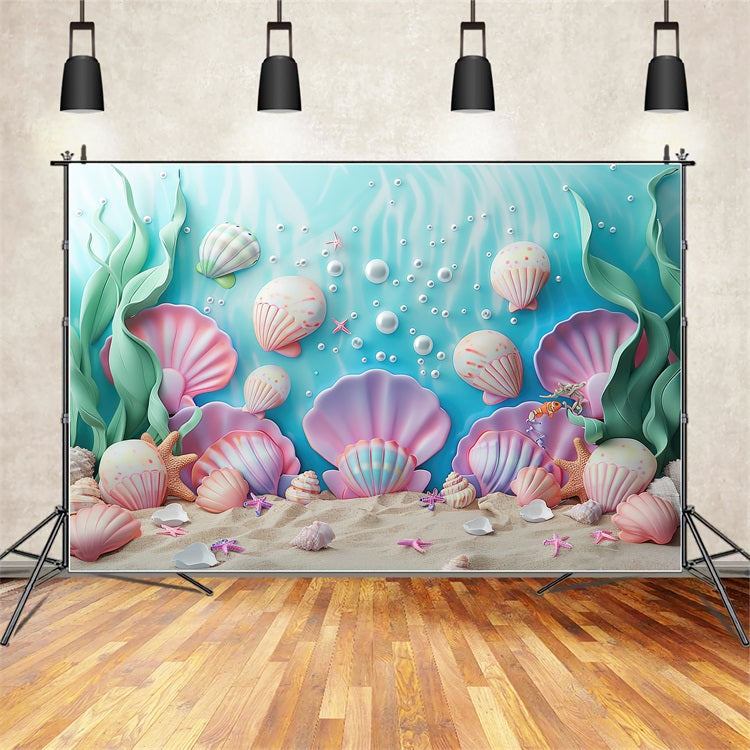 Backdrop Meerjungfrau Fantasy Muschelparadies Unterwasser Backdrop BRP12-84