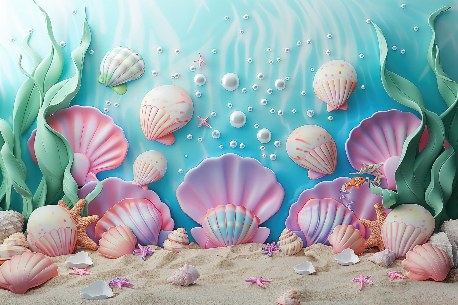 Backdrop Meerjungfrau Fantasy Muschelparadies Unterwasser Backdrop BRP12-84