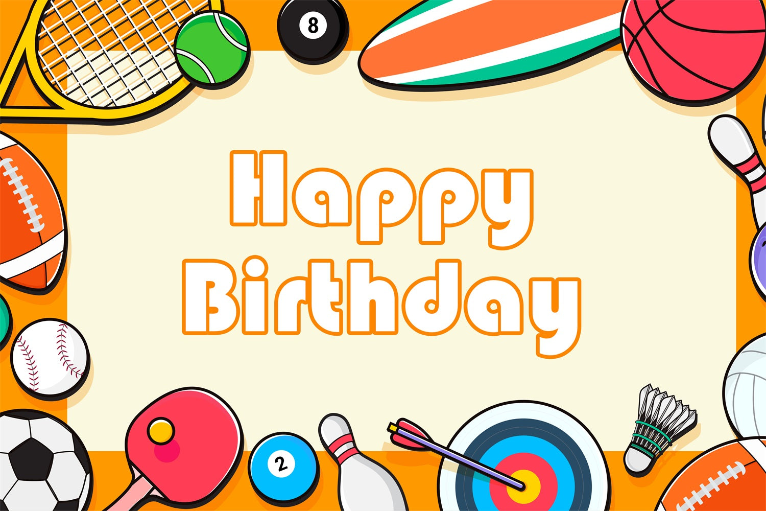 Customized Geburtstag Backdrops Cartoon Sport Thema Backdrop BRP2-103