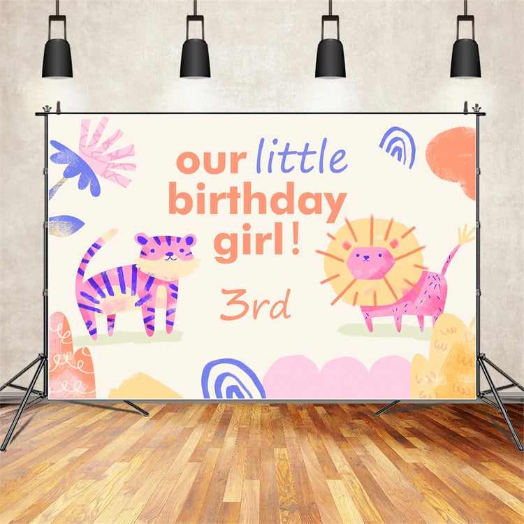 Customized Backdrop für Geburtstag Cute Jungle Friends Backdrop BRP2-109