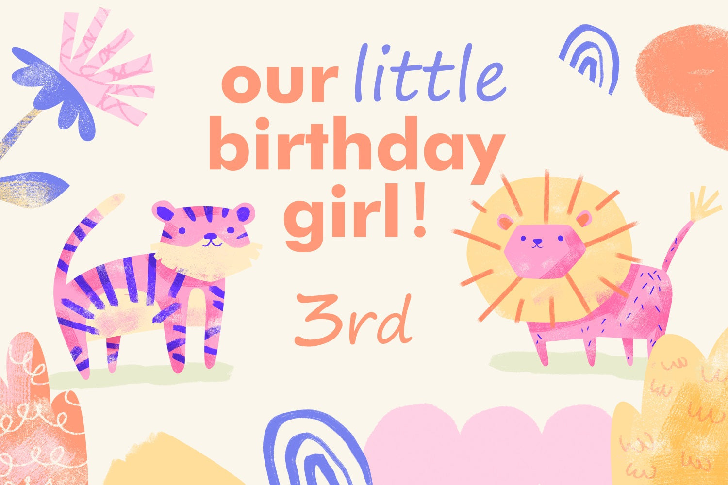 Customized Backdrop für Geburtstag Cute Jungle Friends Backdrop BRP2-109