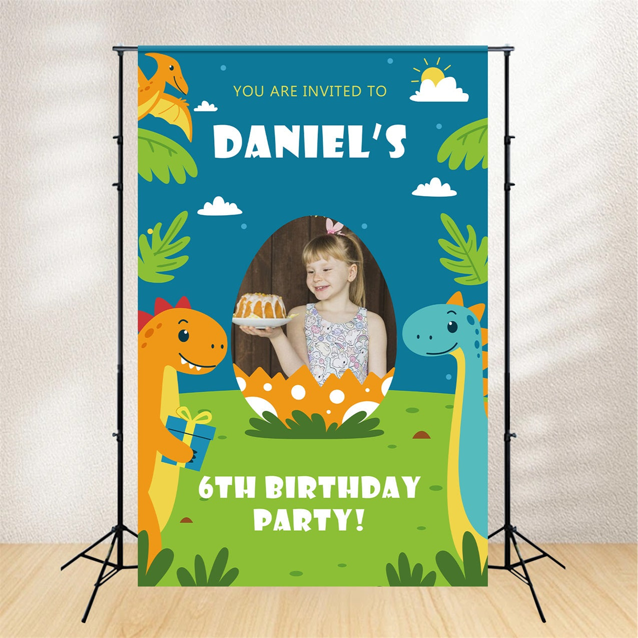 Customize Backdrop für Geburtstag Jurassic 6. Party Backdrop BRP2-112