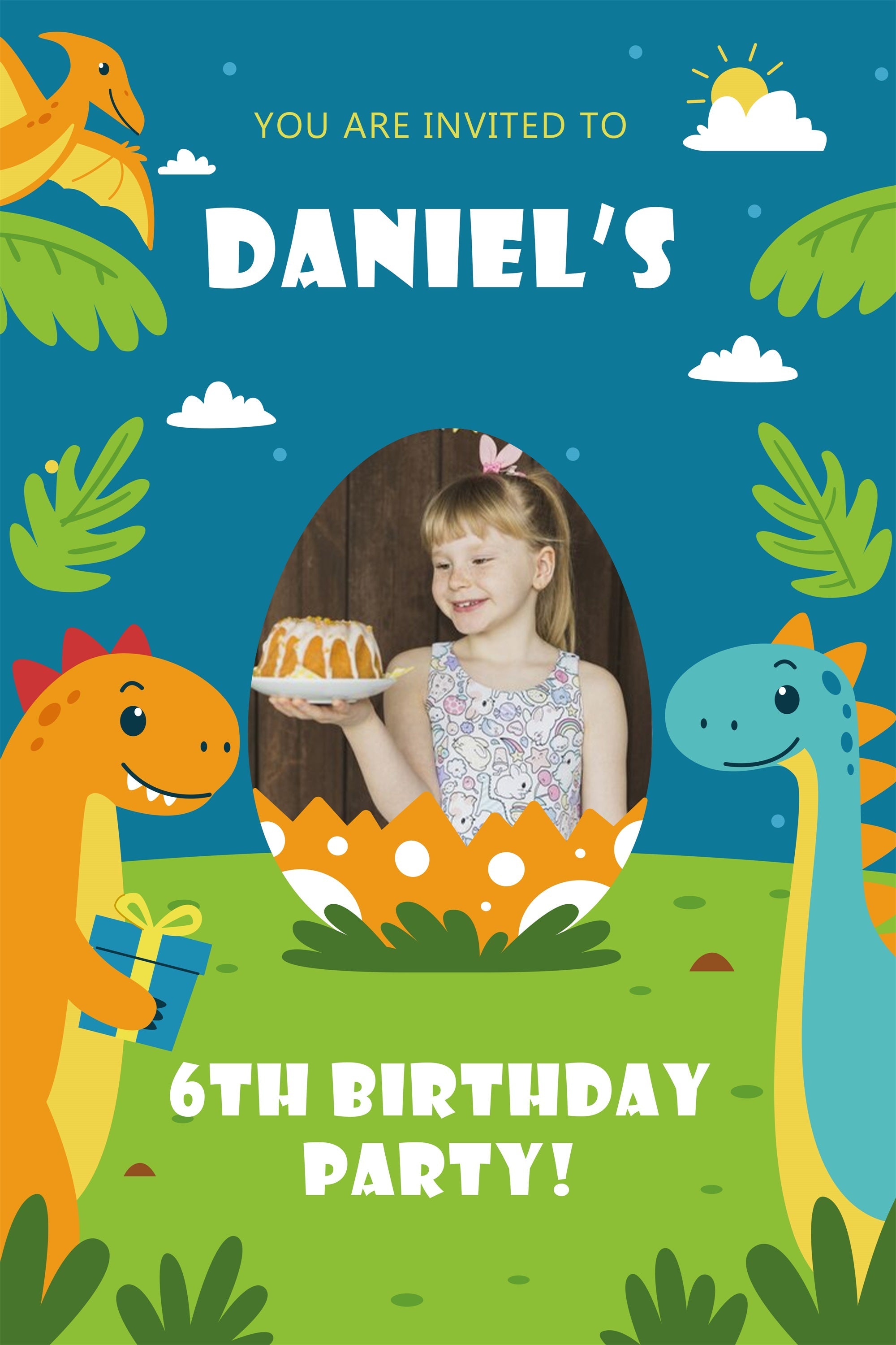 Customize Backdrop für Geburtstag Jurassic 6. Party Backdrop BRP2-112