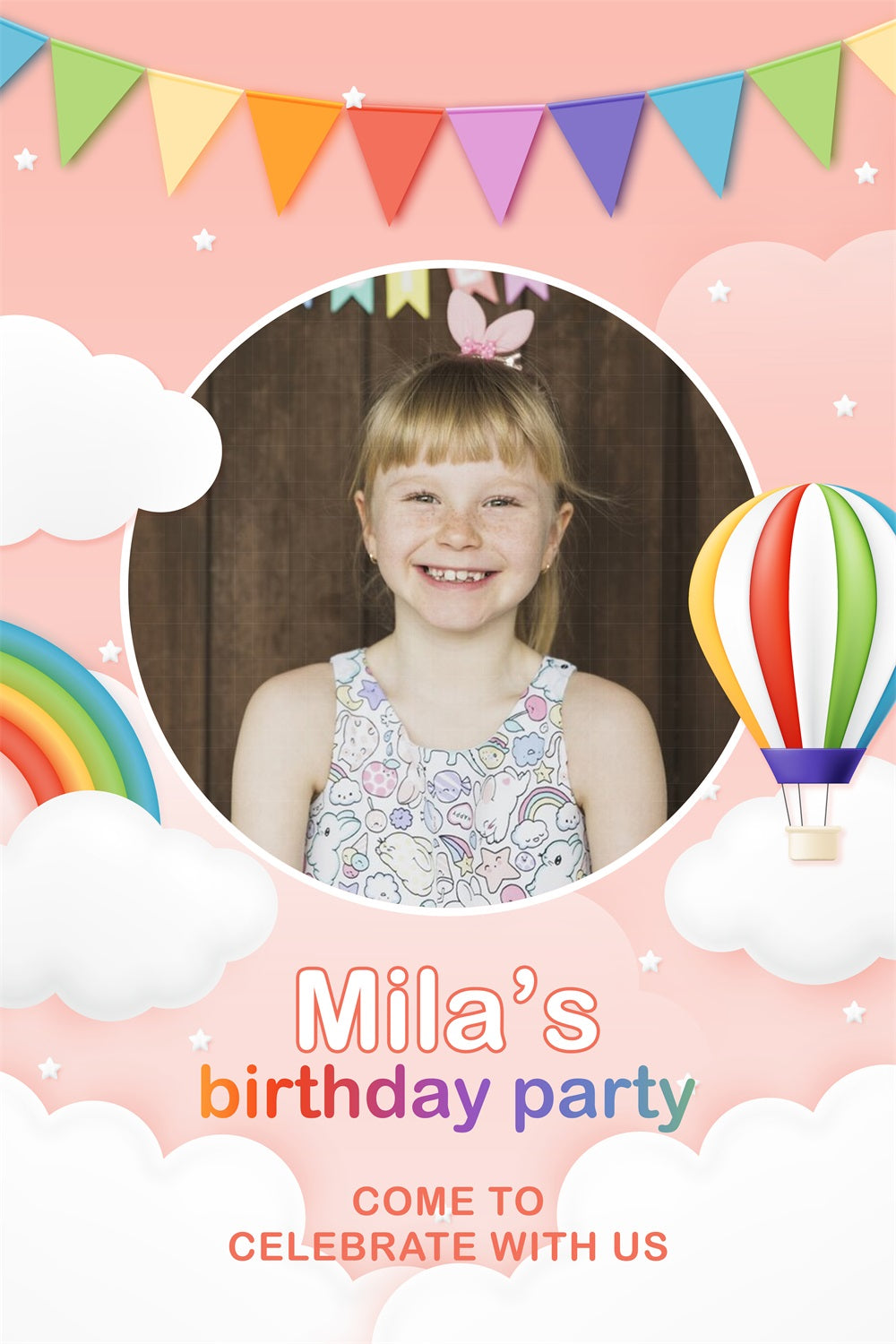 Custom Birthday Party Backdrop Himmel Ballon Feier Backdrop BRP2-118