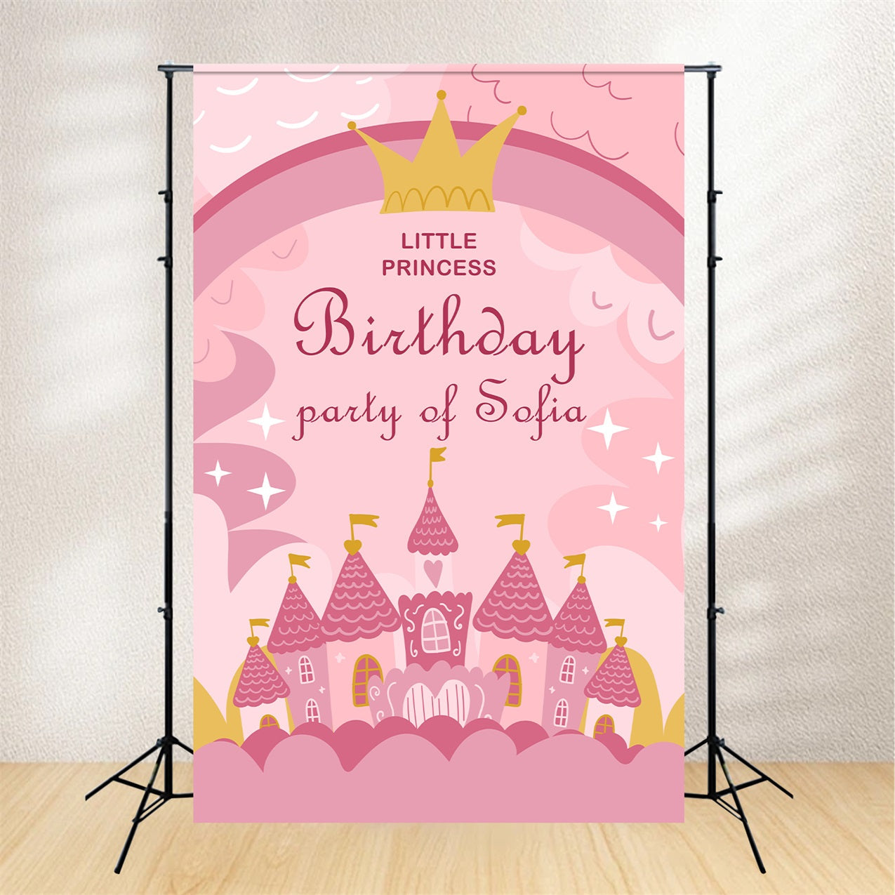 Custom Backdrop Geburtstag Pink Fairy Tale Castle Backdrop BRP2-120