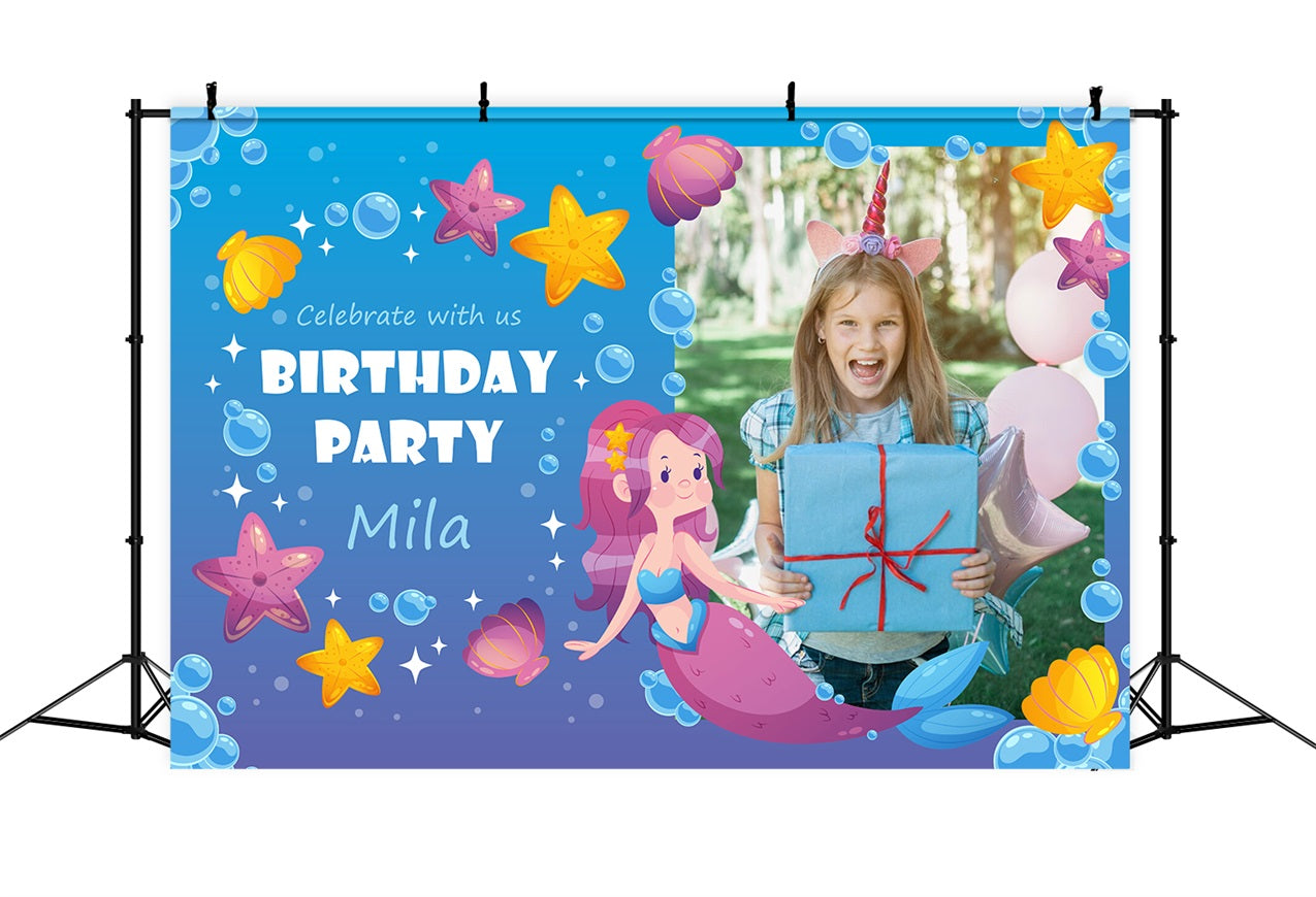 Personalisierte Geburtstag Backdrops Unterwasser Meerjungfrau Party Backdrop BRP2-123