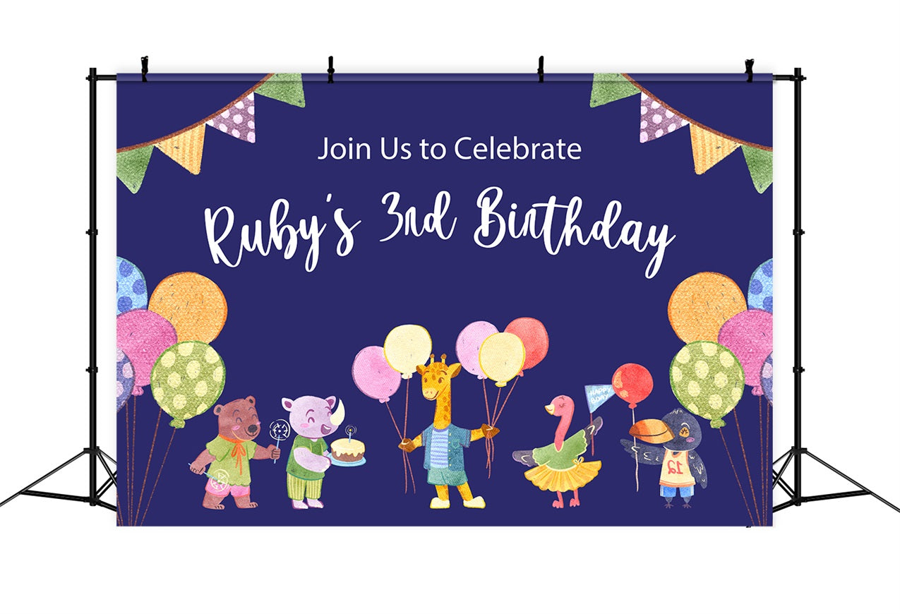 Customized Backdrop für Geburtstagsparty 3. Tier Freunde Backdrop BRP2-132