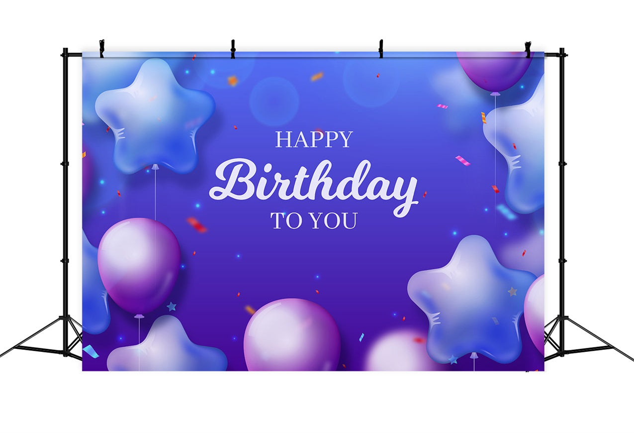 Personalisierte Geburtstag Backdrop Lila Stern Ballon Backdrop BRP2-145
