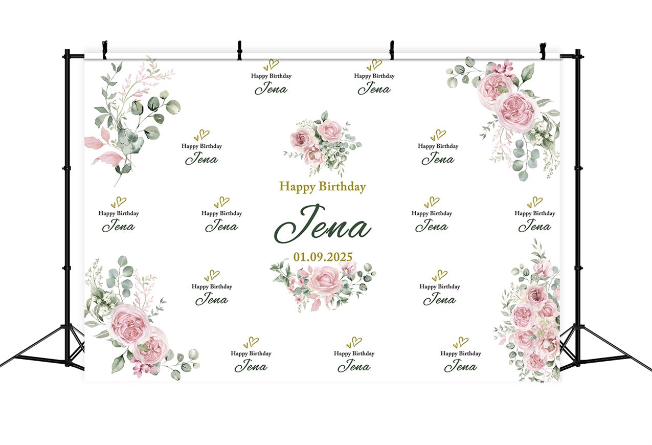 Personalisierte Kulisse für Geburtstag Romantische Rose Garten Hintergrund BRP2-148