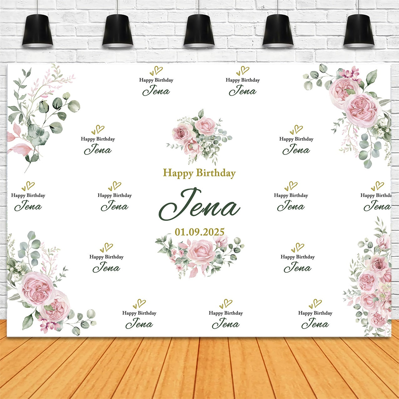 Personalisierte Kulisse für Geburtstag Romantische Rose Garten Hintergrund BRP2-148