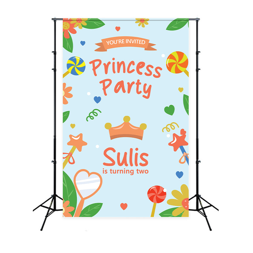Personalisierte Geburtstagskulisse Prinzessin Thema 2nd Celebration Backdrop BRP2-152