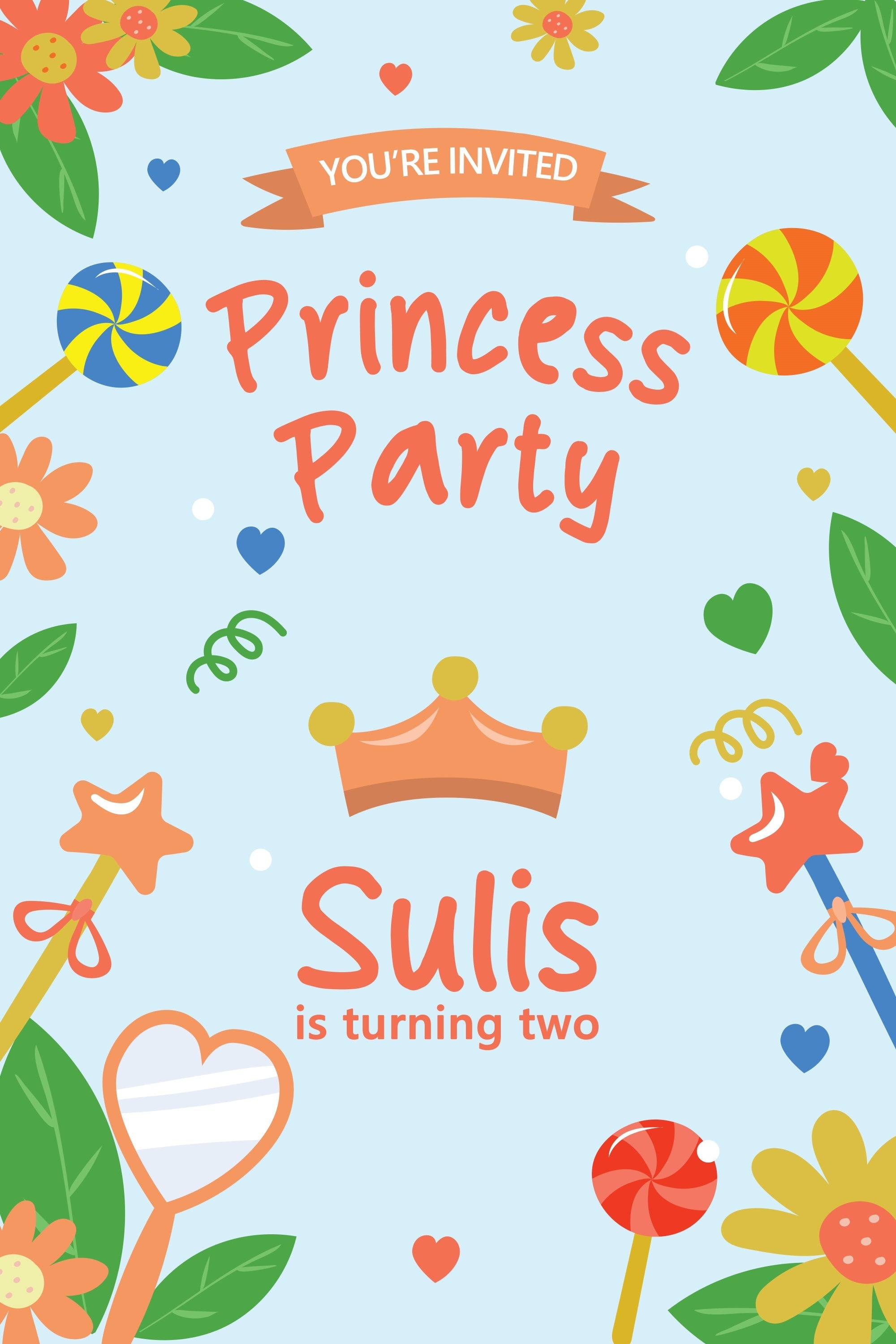 Personalisierte Geburtstagskulisse Prinzessin Thema 2nd Celebration Backdrop BRP2-152