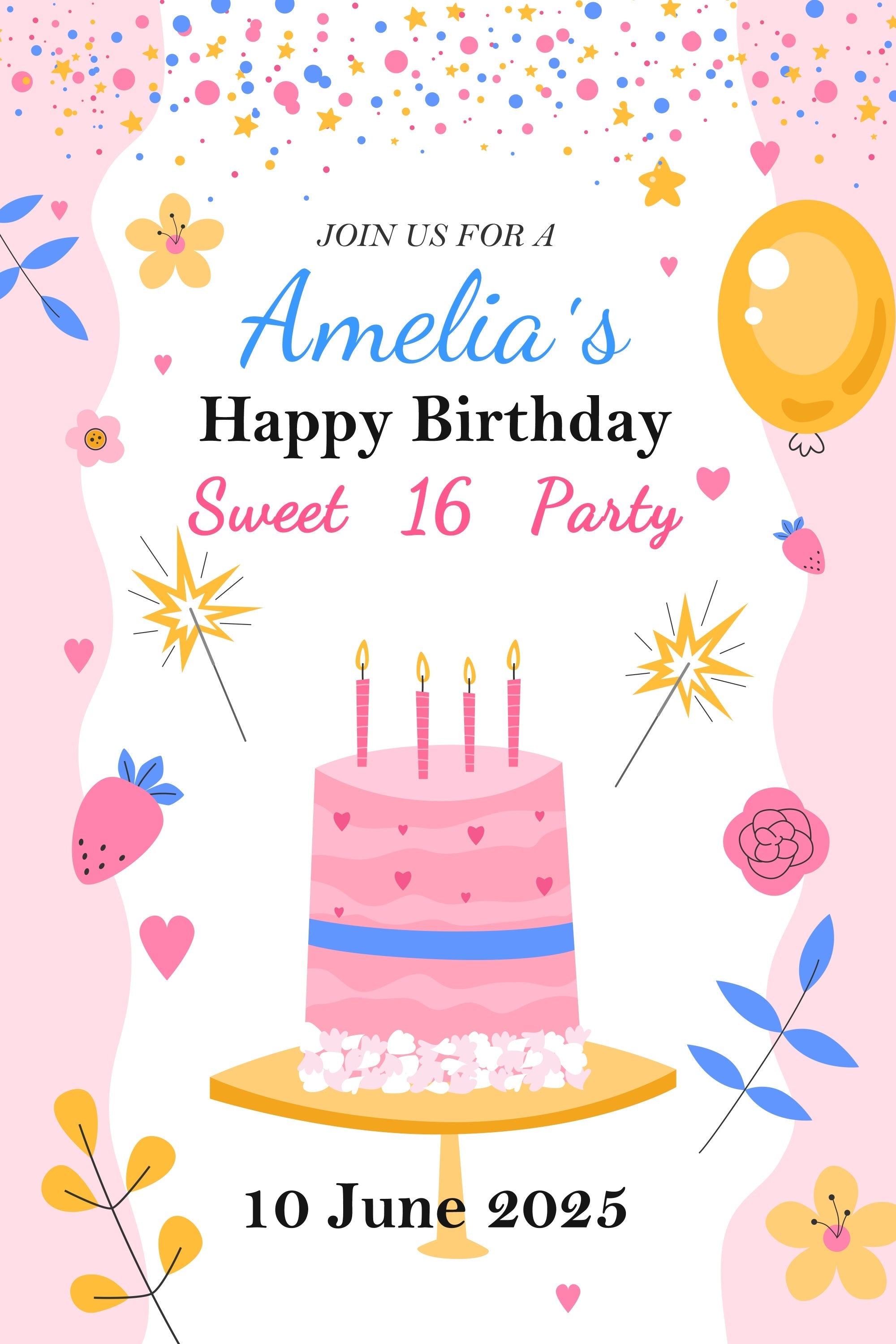 Personalisierte Backdrops Geburtstag Sweet 16 Party Backdrop BRP2-160