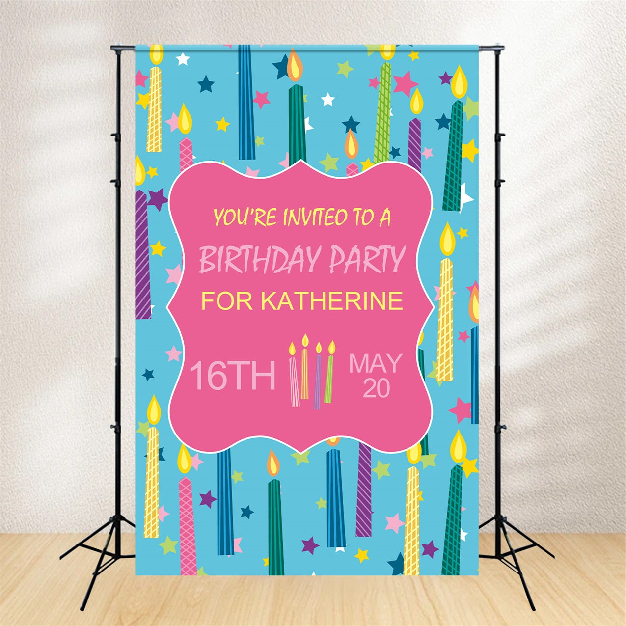 Personalisierte Backdrop Geburtstag Starry Candle Theme Backdrop BRP2-163