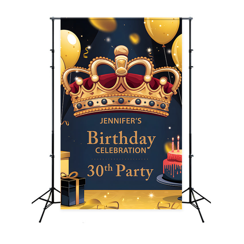 Custom Backdrop für Geburtstagsparty Krone 30. Ballon Backdrop BRP2-171