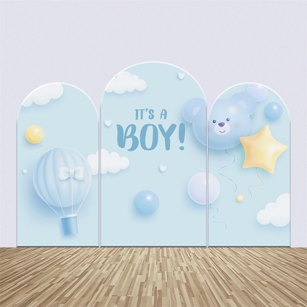 Baby-Dusche benutzerdefinierte Hintergrund verträumt blau Ballon Bogen Backdrop Kit BRP2-199