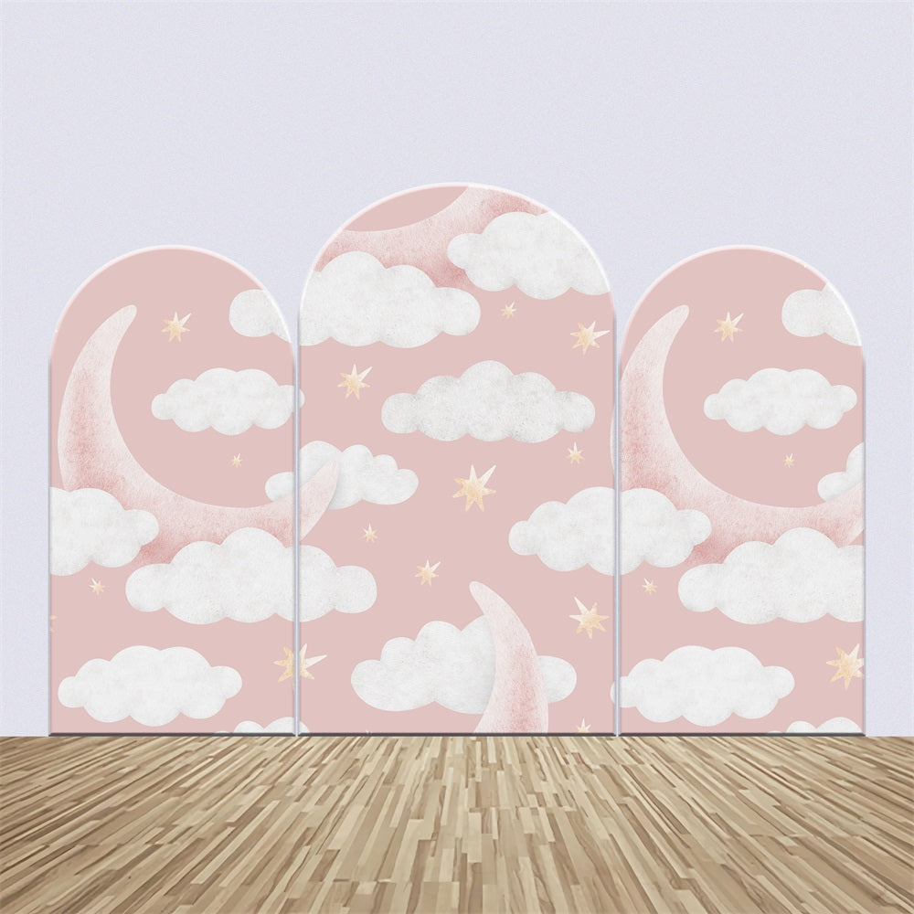 Personalisierte Baby Shower Backdrop Dreamy Cloud Moon Arch Backdrop Kit BRP2-201