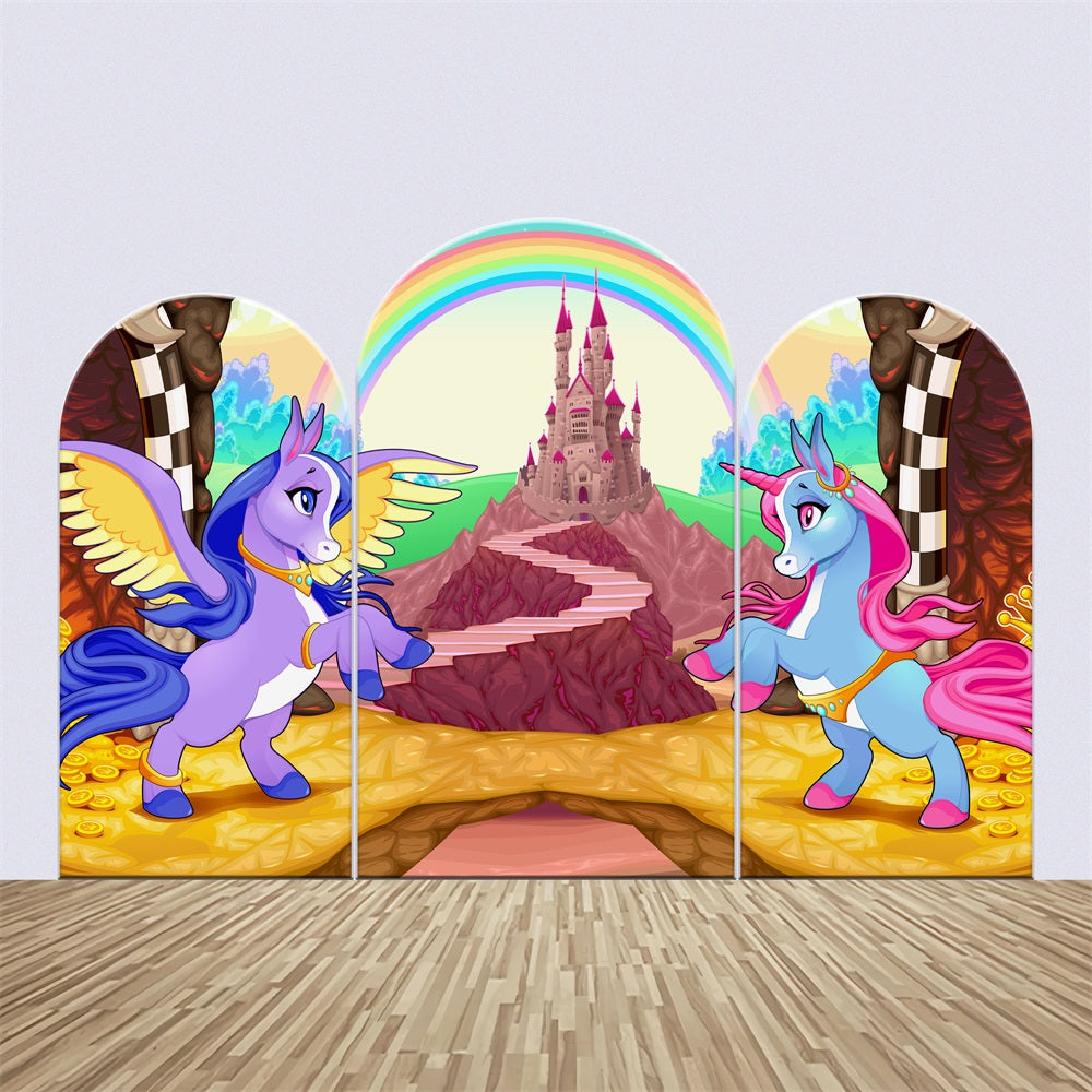 Personalisierte Baby Shower Backdrop Einhorn Schloss Traum Bogen Backdrop Kit BRP2-203
