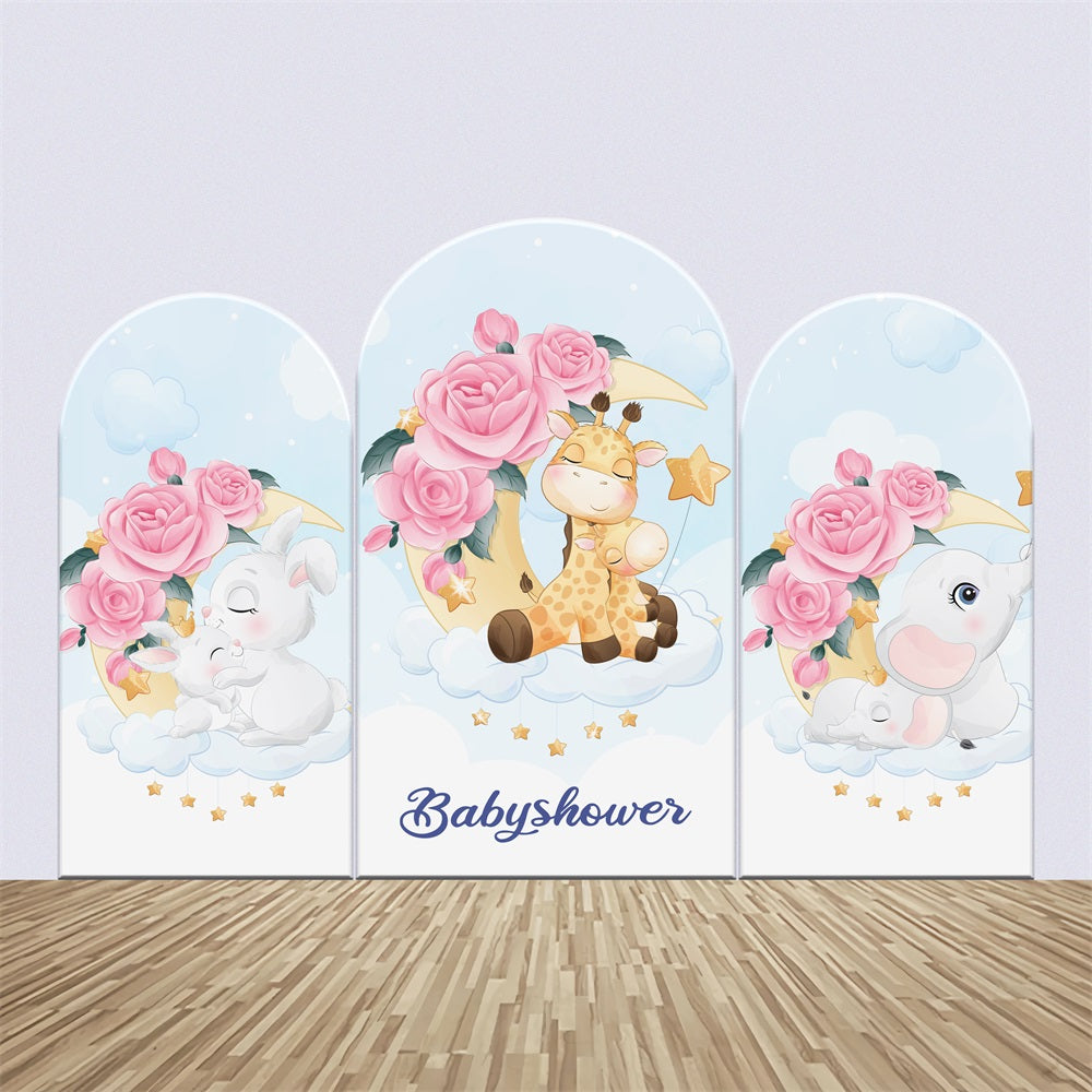 Personalisierte Baby Shower Hintergrundkulisse Adorable Animal Cloud Arch Backdrop Kit BRP2-206