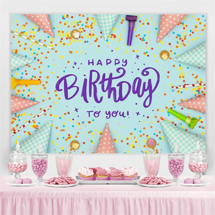 Customized Backdrop für Geburtstagsparty Konfetti Hüte Backdrop BRP2-215