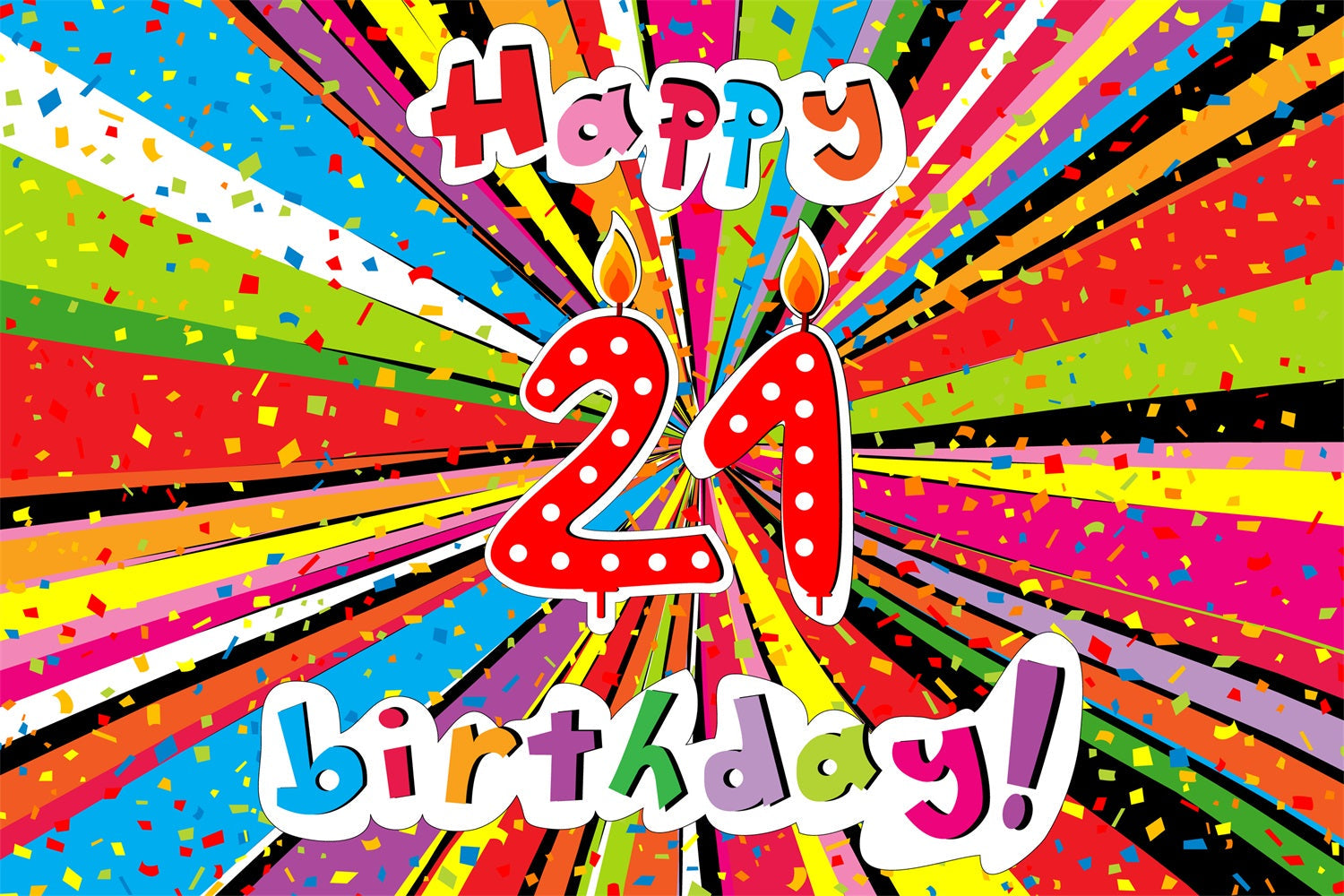 Personalisierte 21. Geburtstag Backdrop Konfetti Explosion Party Backdrop BRP2-221