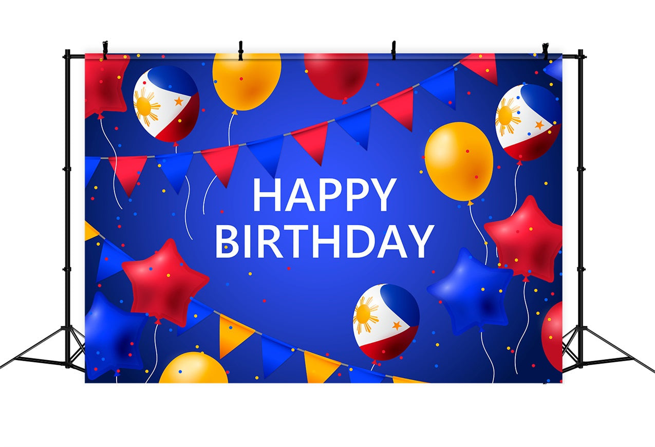 Customize Birthday Backdrop Philippine Party Flaggen Sterne Backdrop BRP2-224