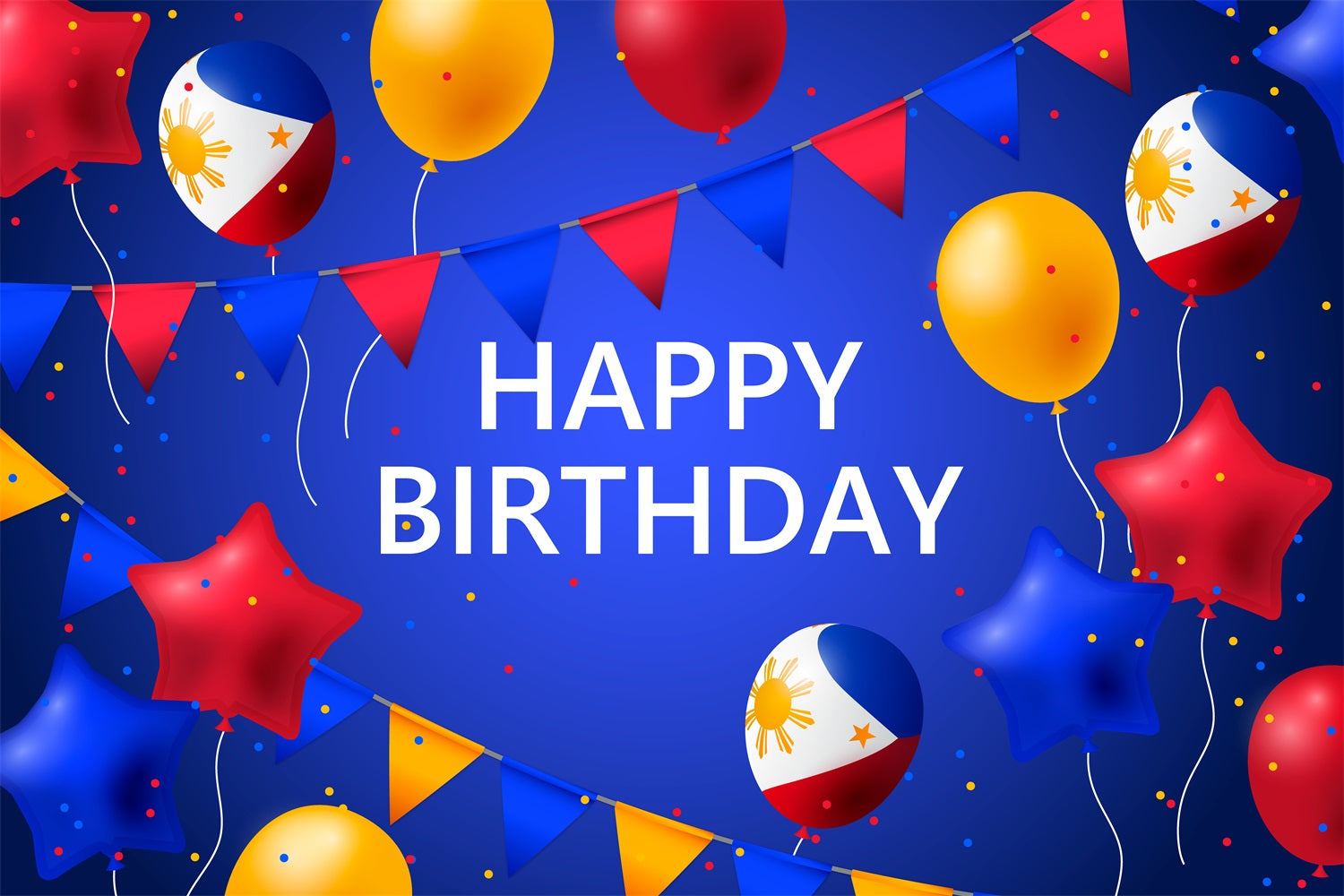 Customize Birthday Backdrop Philippine Party Flaggen Sterne Backdrop BRP2-224