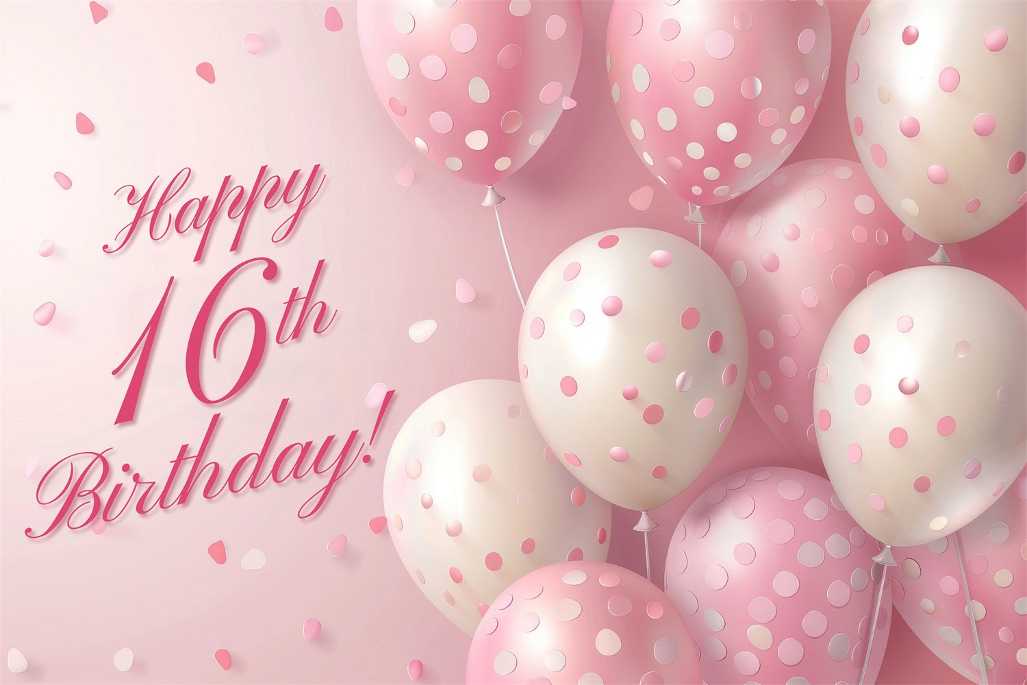 Individuelle Backdrops für Geburtstage Rosa Ballon 16. Backdrop BRP2-230