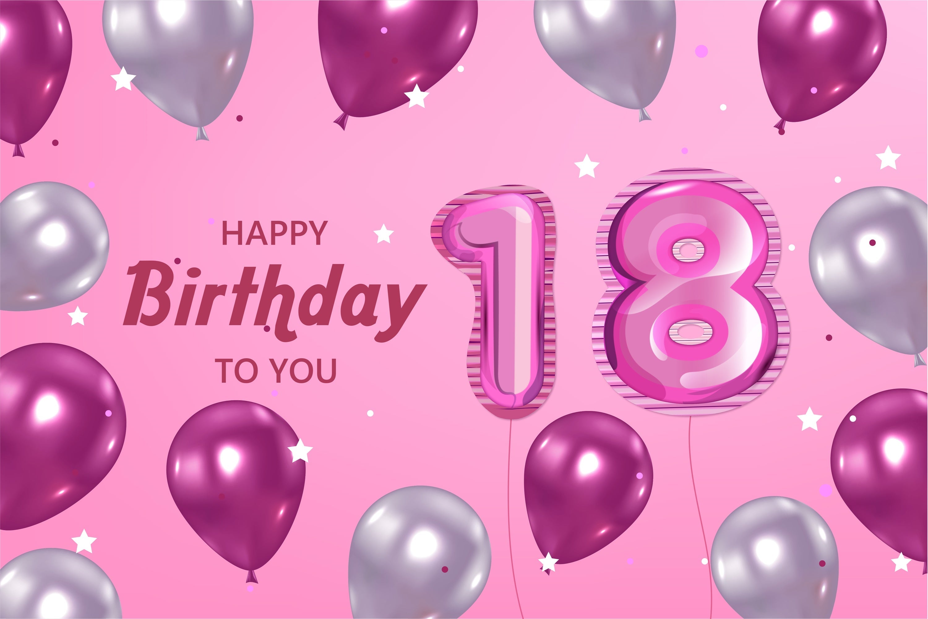 Personalisierte Geburtstag Backdrops Glitzernde Ballon 18. Backdrop BRP2-232