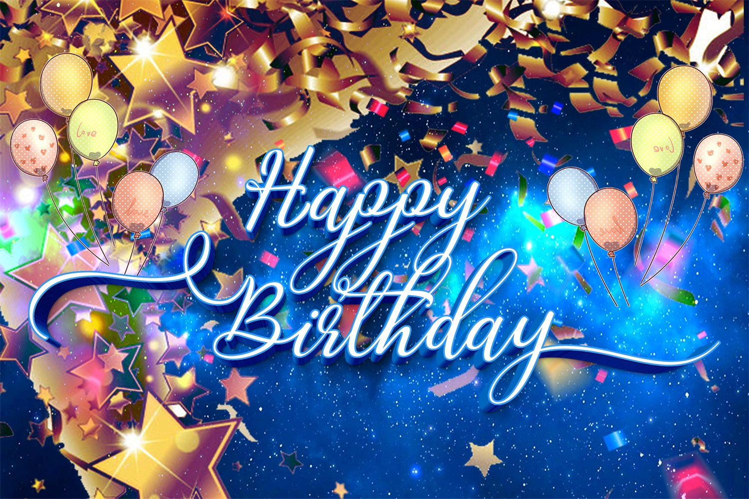 Personalisierte Backdrops Geburtstag Golden Starlight Ballon Backdrop BRP2-241