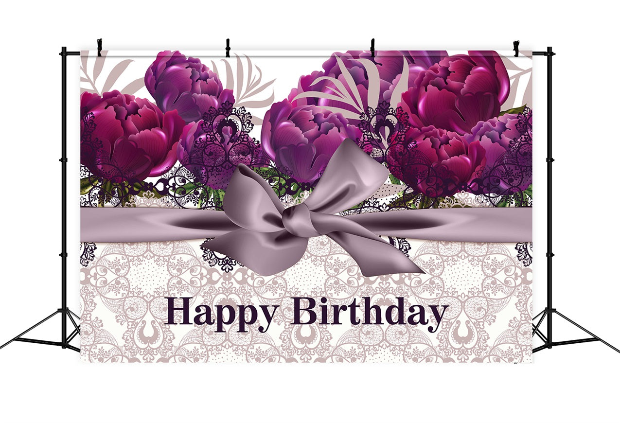 Personalisierte Backdrop Geburtstag Vintage lila Floral Backdrop BRP2-245