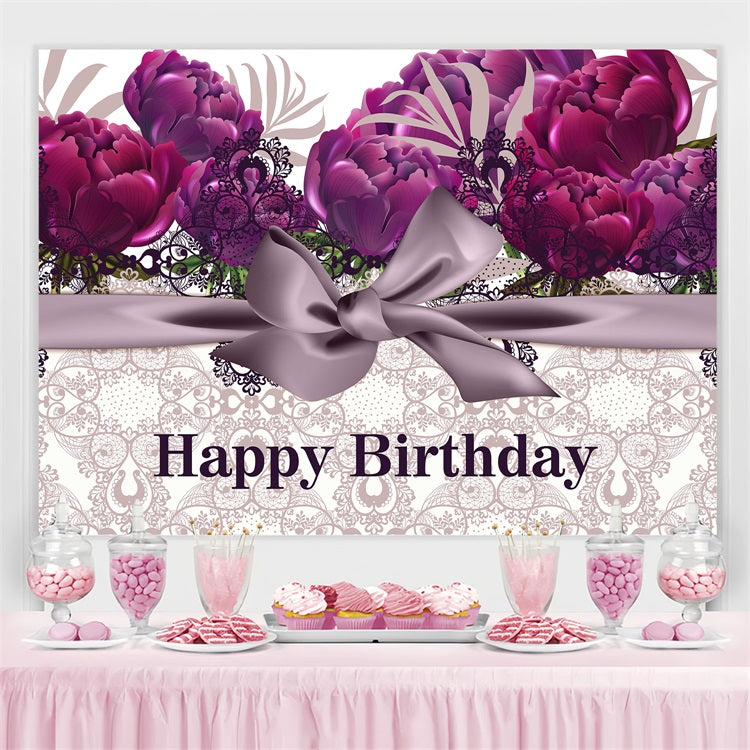 Personalisierte Backdrop Geburtstag Vintage lila Floral Backdrop BRP2-245