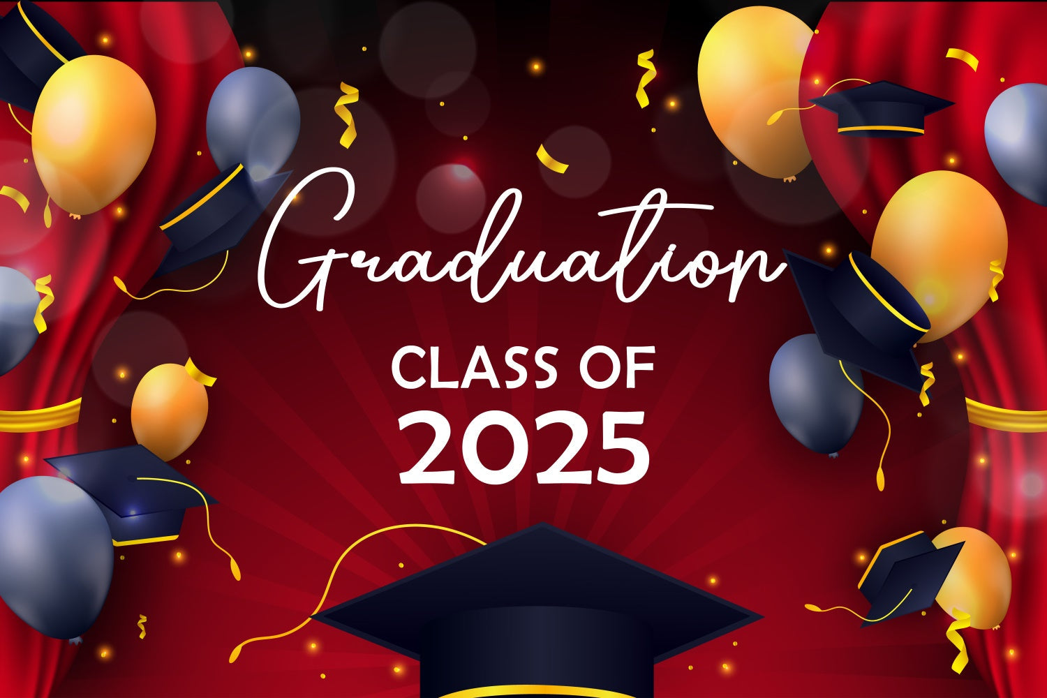 Graduation Backdrops Goldener Ballon Elegant Graduation Party Backdrop BRP2-252