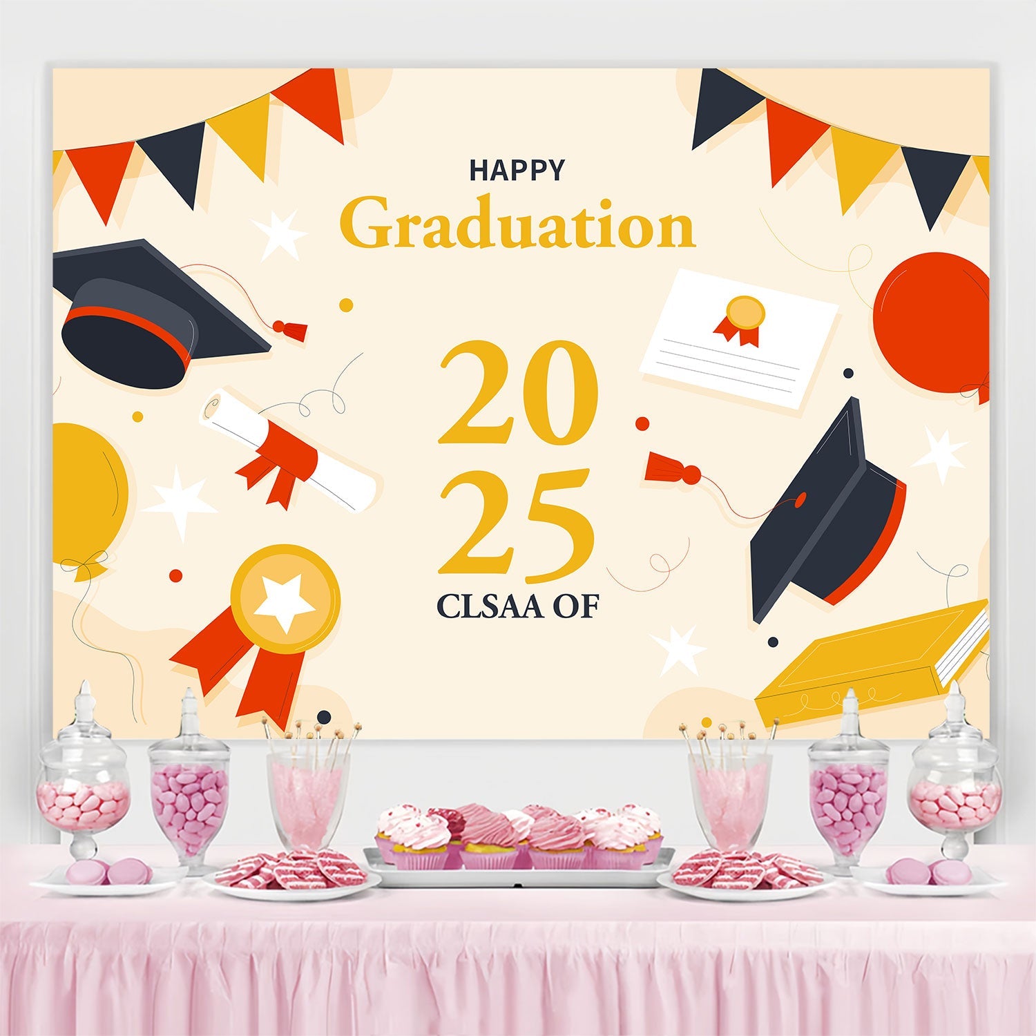 2025 Graduation Backdrop Fröhliche Banner Graduation Party Backdrop BRP2-259