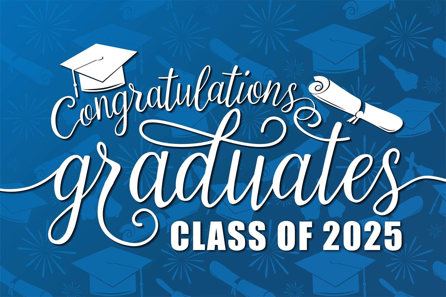 Graduation Backdrop Ideen anmutig blau 2025 Graduation Party Backdrop BRP2-263