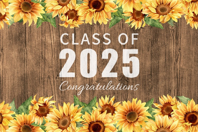 Graduated Backdrop Rustikale Sonnenblume 2025 Graduation Party Backdrop BRP2-266