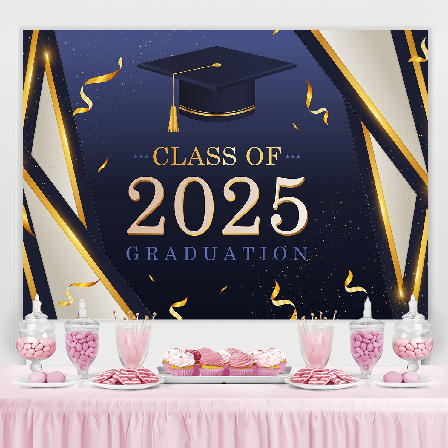 Graduation Backdrop Ideen 2025 Modern Lines Graduation Party Backdrop BRP2-270