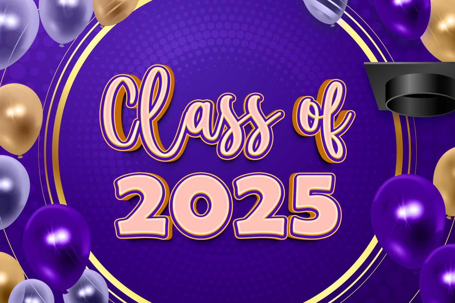 Abschlussfeier Fotohintergrund Ideen Groovy Lila Abschlussfeier Partyhintergrund BRP2-271