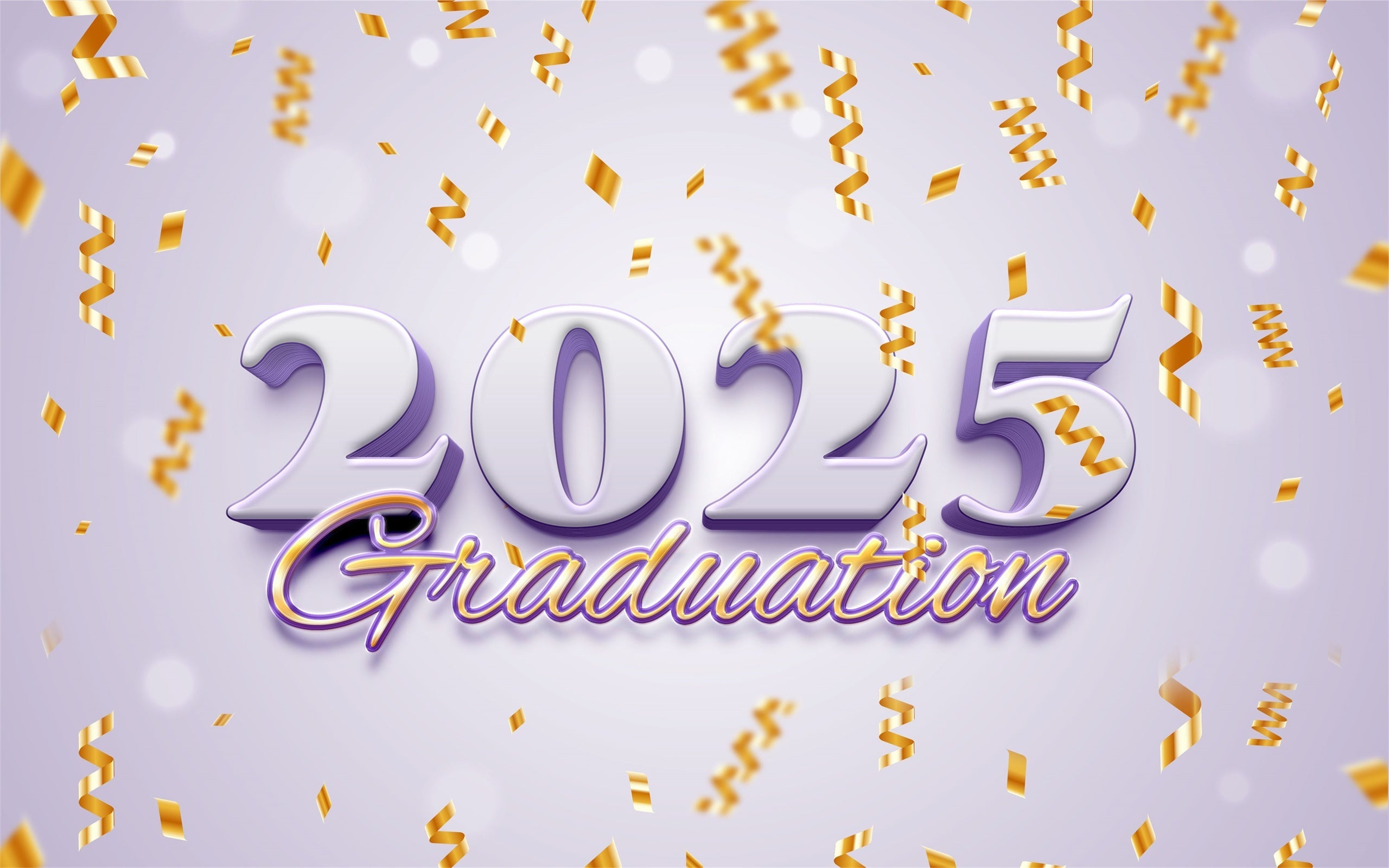 2025 Graduation Backdrop Gold Konfetti Lavendel Graduation Party Backdrop BRP2-275
