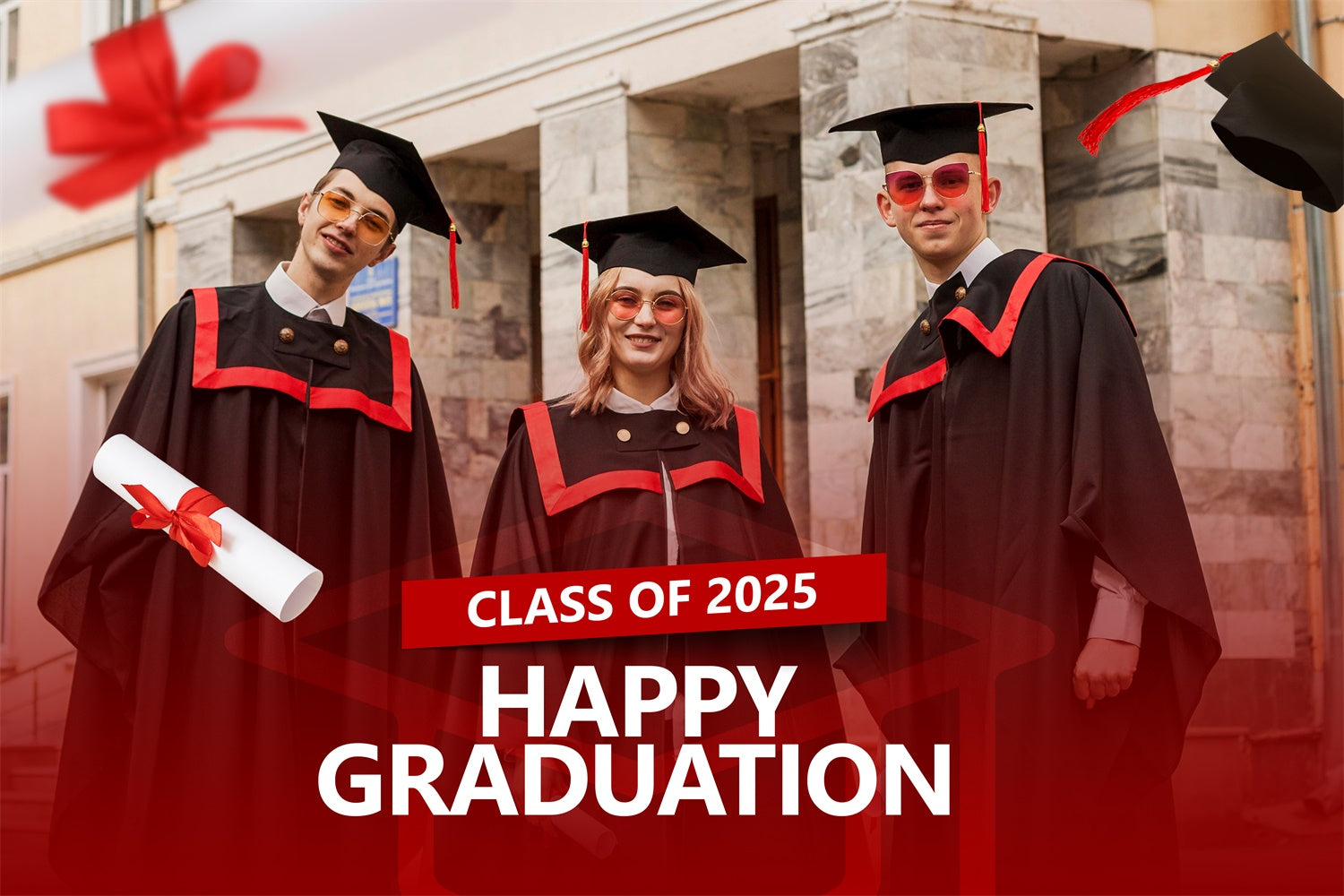 Personalisierte Graduation Fotohintergrund Mütze Kleid Graduation Party Backdrop BRP2-276