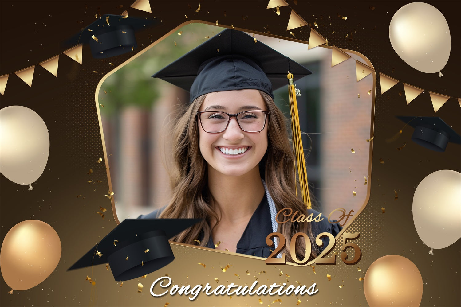 Custom Graduation Backdrop Celebratory Ballon Graduation Party Backdrop BRP2-285