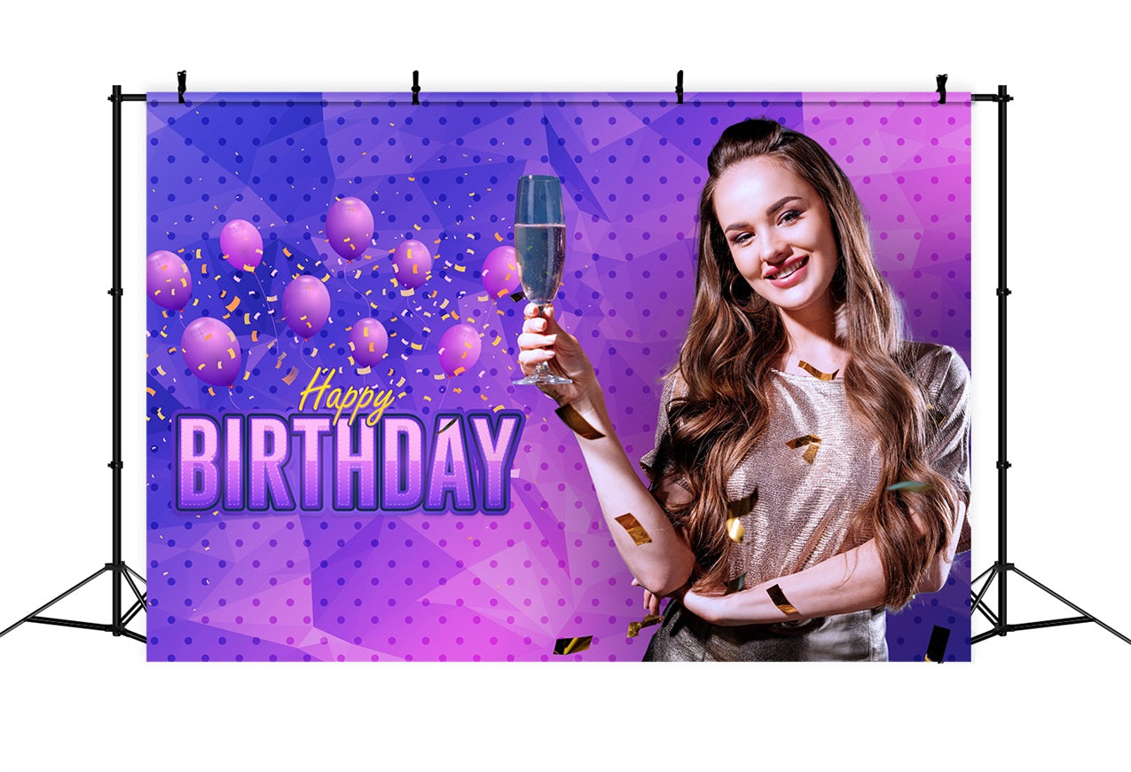 Personalisierte Backdrop für Geburtstag Lila Polka Dots Backdrop BRP2-38